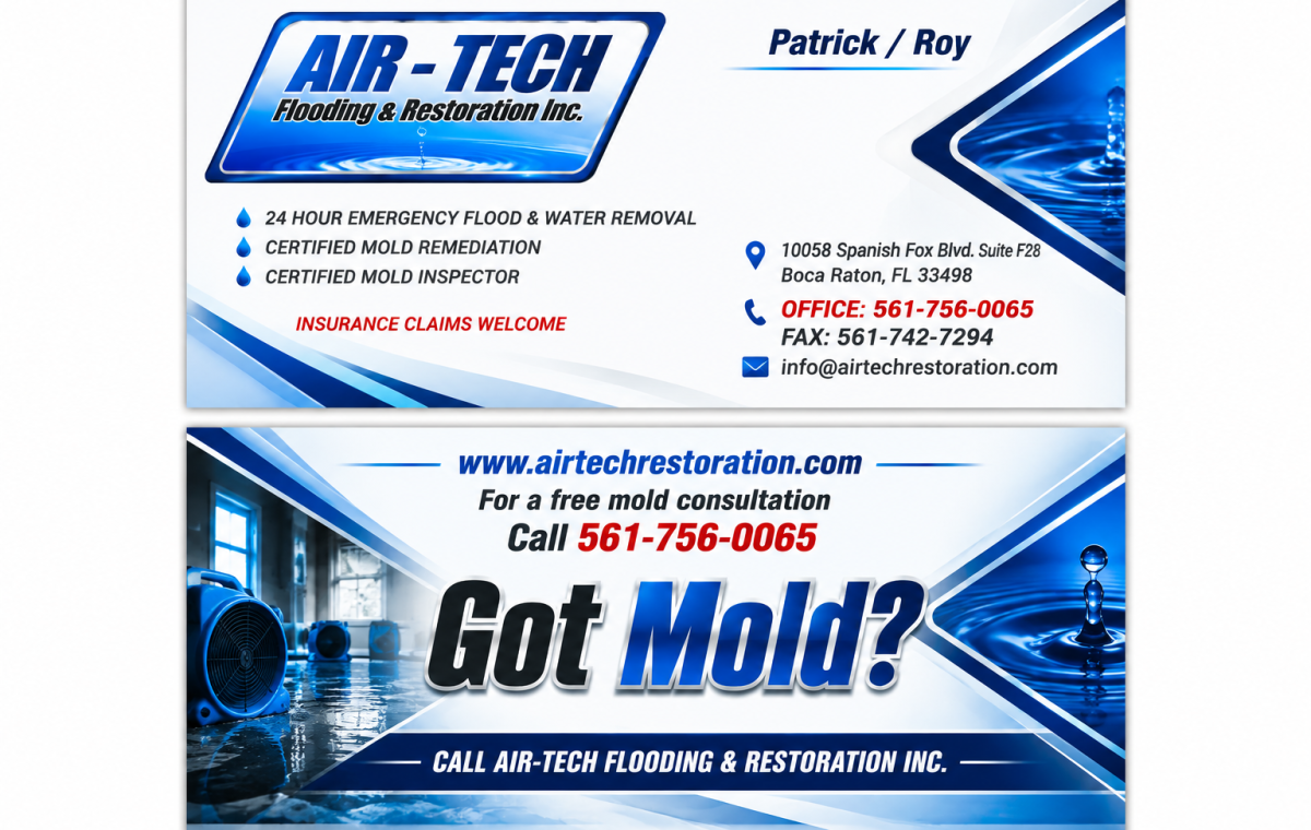 Air Tech Flood Restoration Card Design