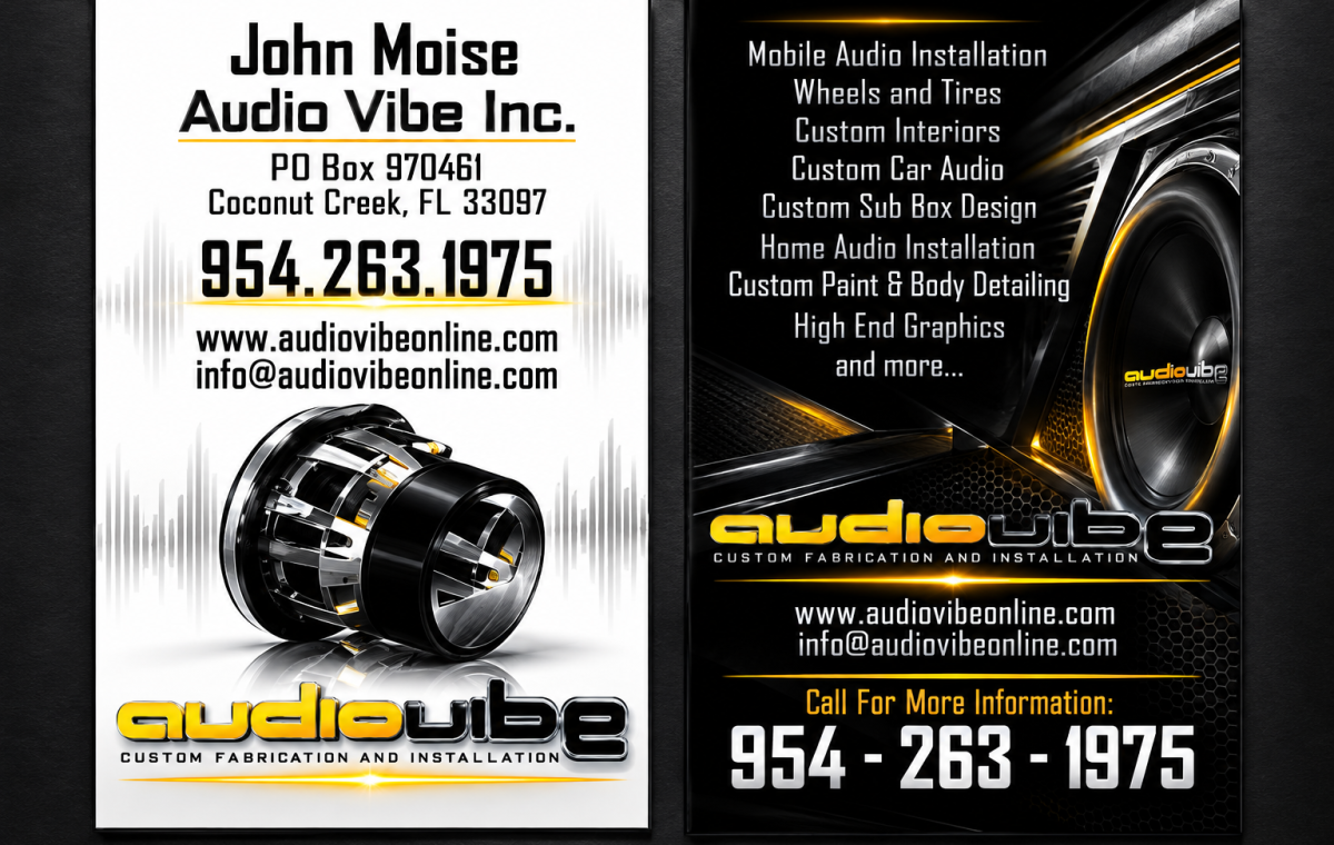 Audiovibe Automotive Audio Business Card