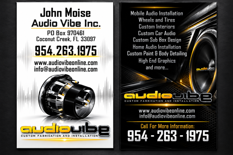Audiovibe Automotive Audio Business Card
