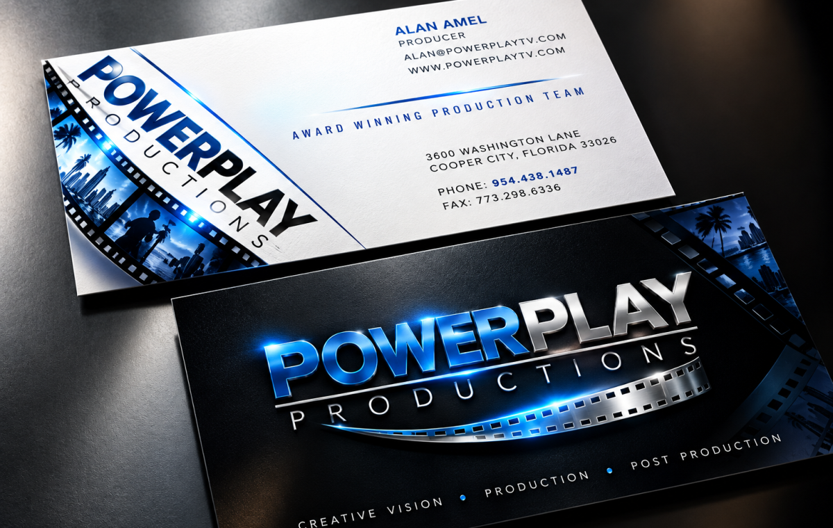 Cinematic PowerPlay Productions Business Cards