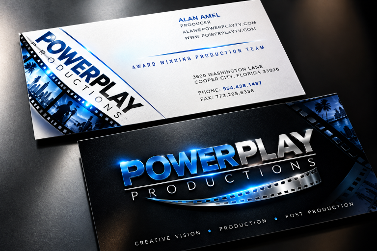 Cinematic PowerPlay Productions Business Cards