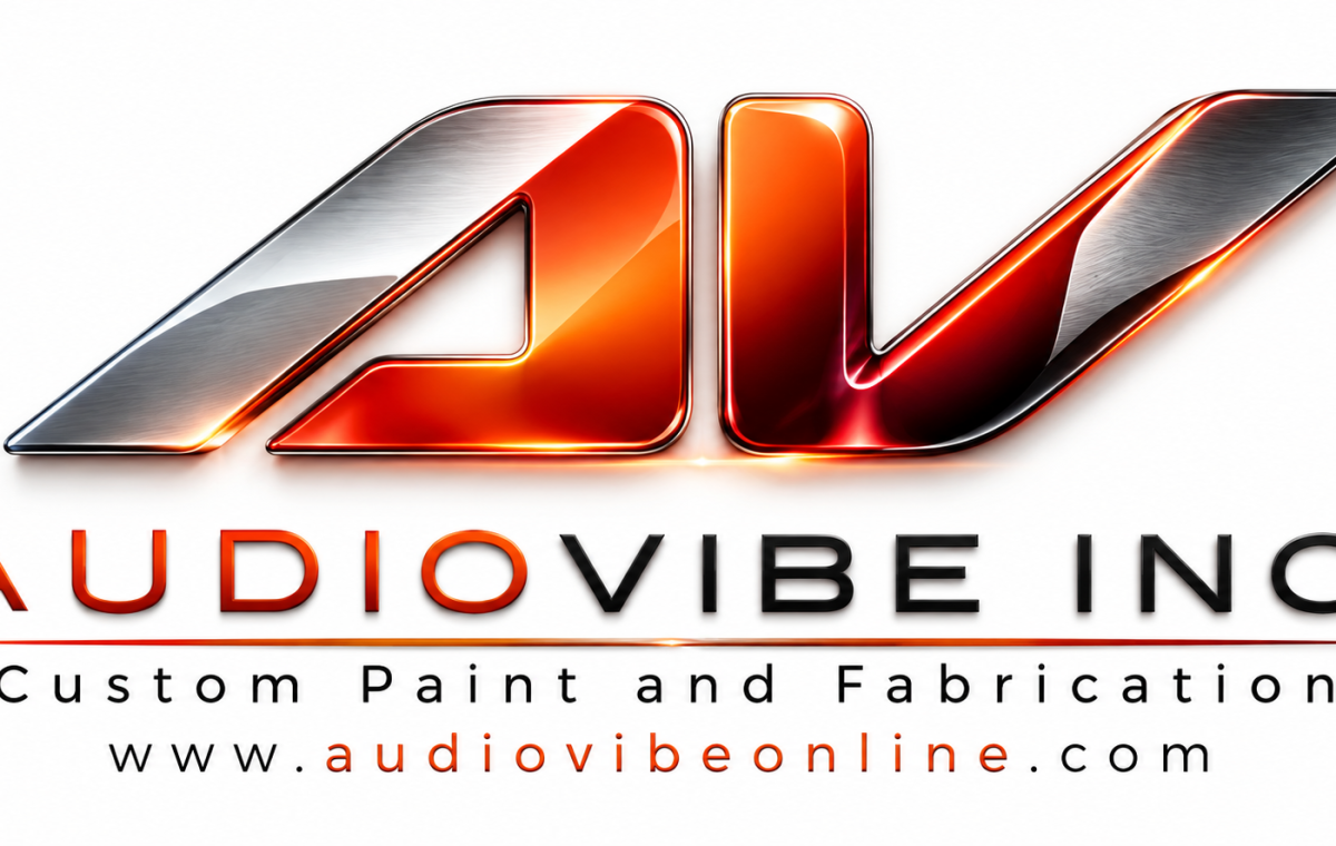 Glossy Audio Vibe Custom Fabrication Logo
