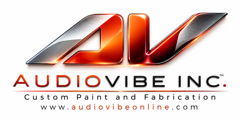 Glossy Audio Vibe Custom Fabrication Logo