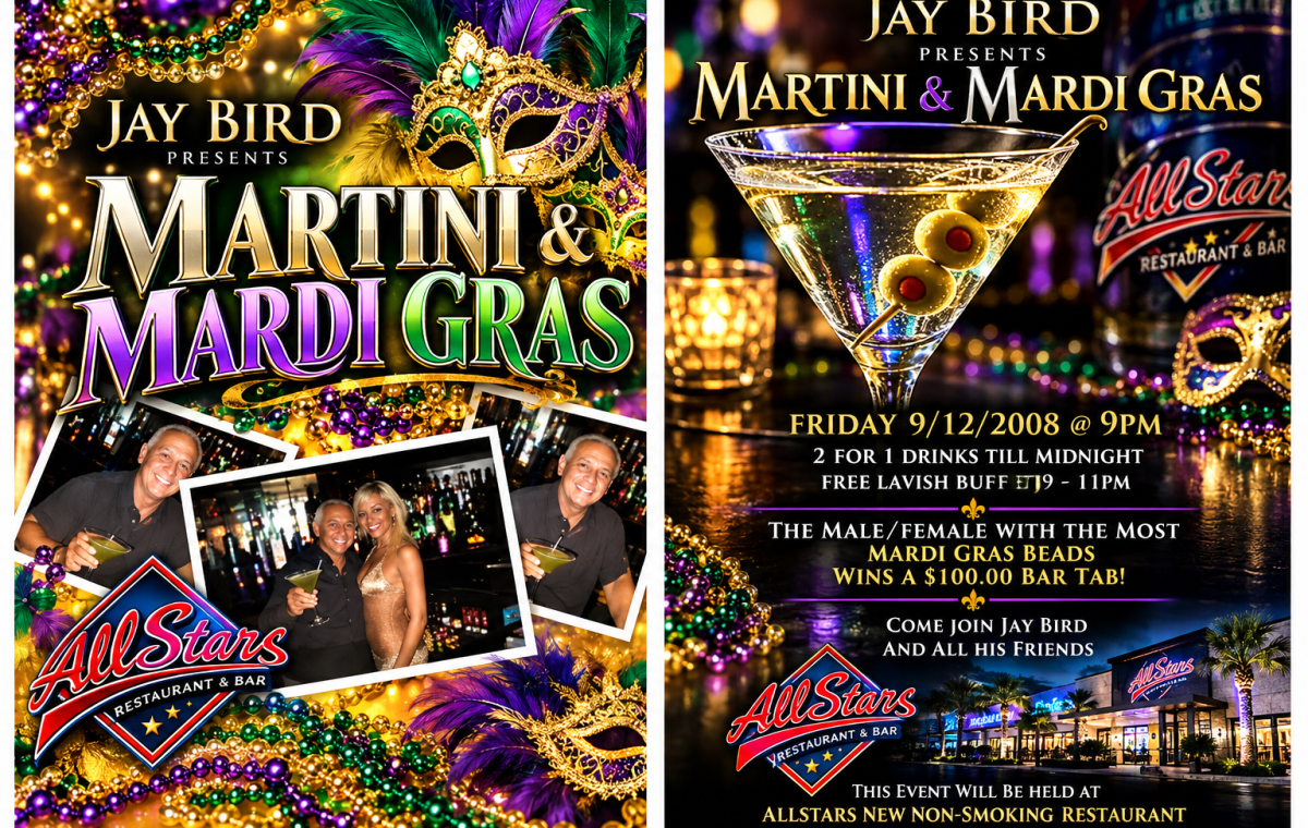 Jay Bird Martini Mardi Gras Extravaganza