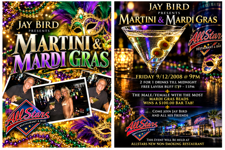 Jay Bird Martini Mardi Gras Extravaganza