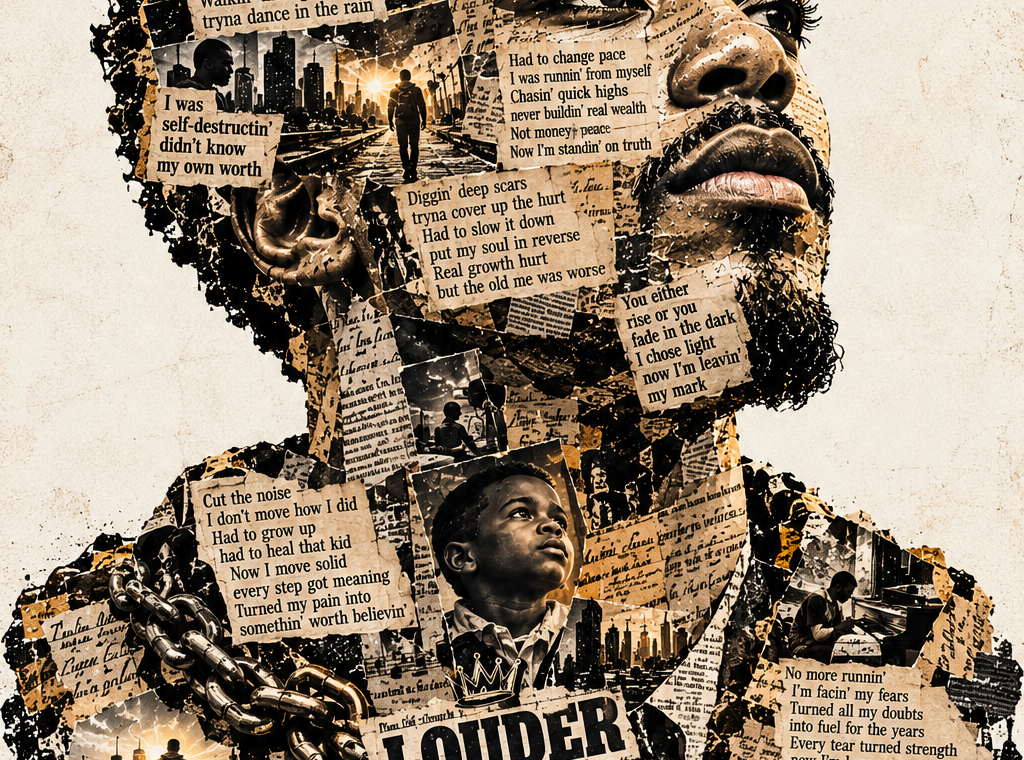 Louder Than Words Collage Portrait
