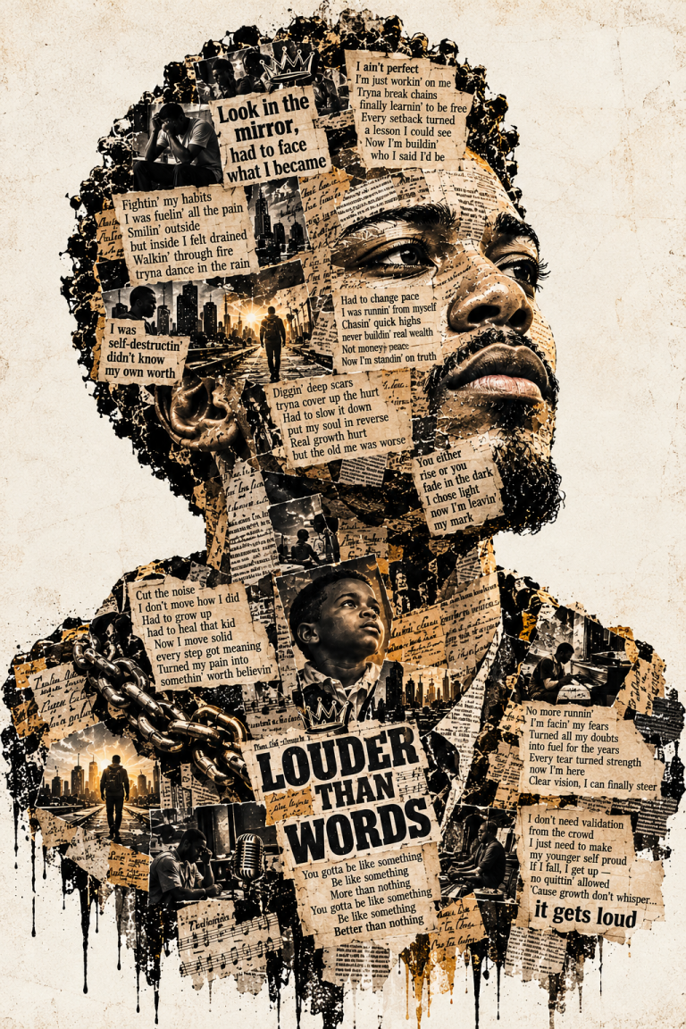 Louder Than Words Collage Portrait
