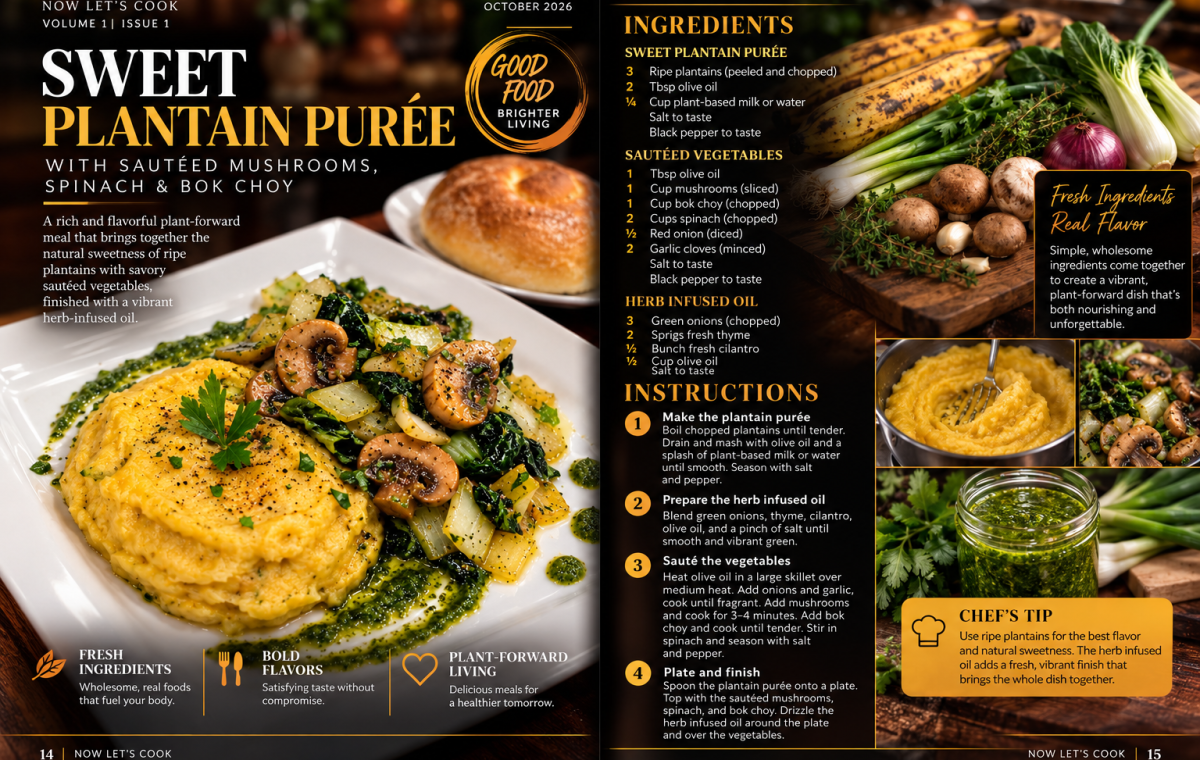 Sweet Plantain Purée Cookbook Spread
