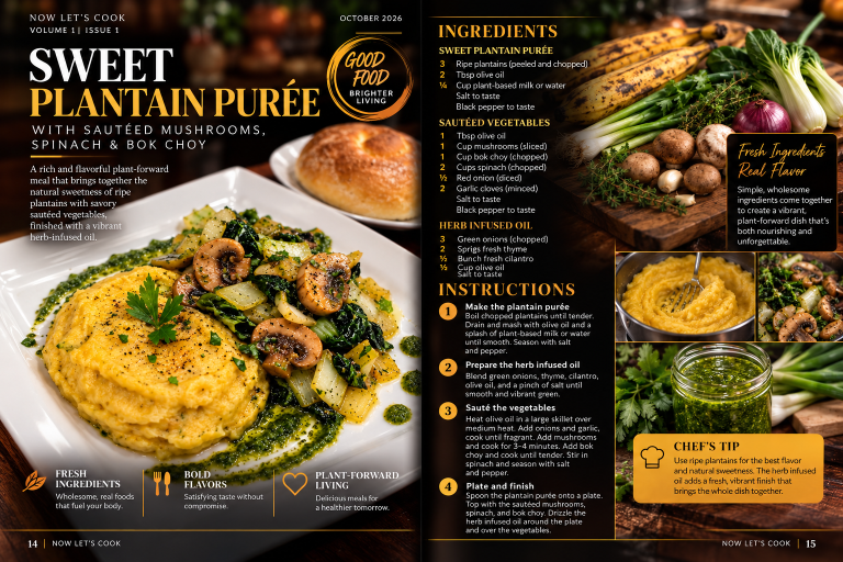 Sweet Plantain Purée Cookbook Spread