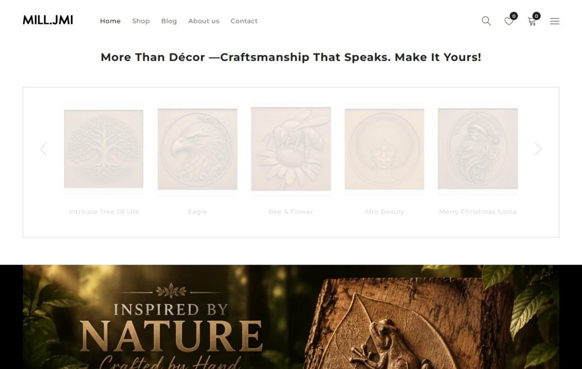 Screenshot of the MILL JMI homepage