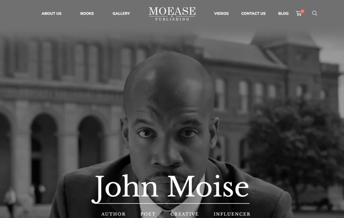 Screenshot of the Moease Publishing homepage
