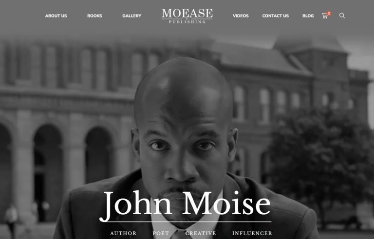 Screenshot of the Moease Publishing homepage